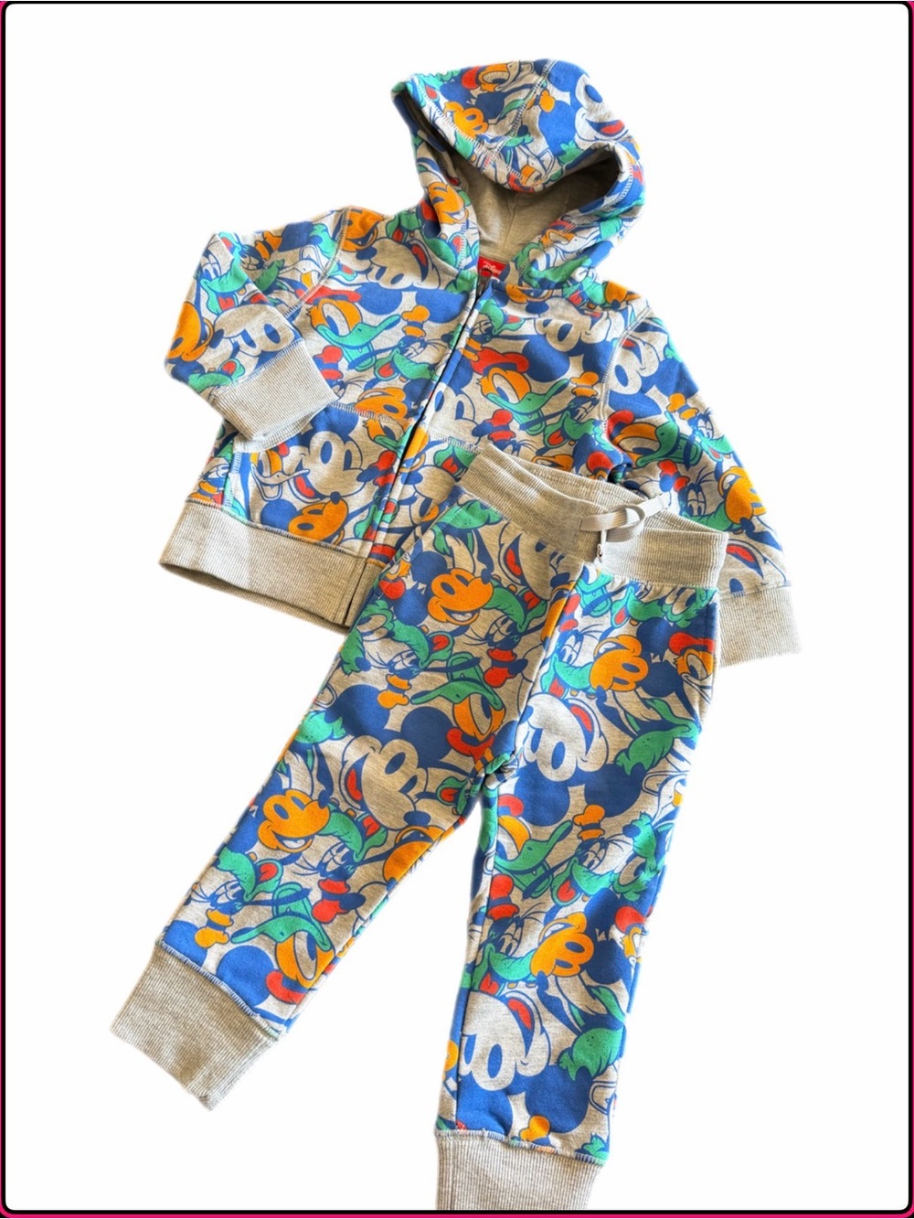 Disney Mickey Mouse & Friends All Over Print Hoodie Jogger Set Size 2T
